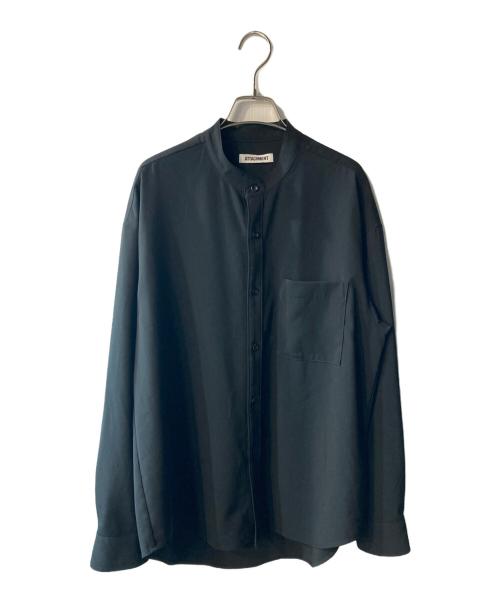 ATTACHMENT（アタッチメント）ATTACHMENT (アタッチメント) バンドカラーシャツ ブラック サイズ:1の古着・服飾アイテム