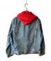 Supreme (シュプリーム) LEVI'S (リーバイス) Fleece Hooded Trucker Jacket インディゴ×レッド サイズ:S：24000円