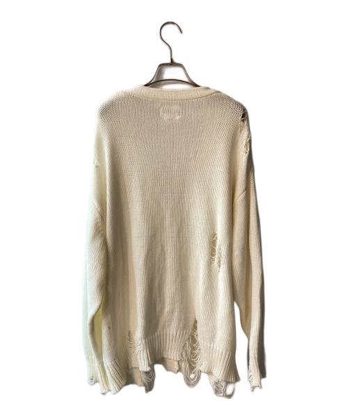 KAMIYA（カミヤ）KAMIYA (カミヤ) Distressed Knit Cardigan ホワイト サイズ:Mの古着・服飾アイテム