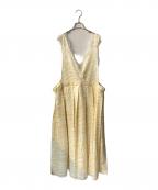 IRENEアイレネ）の古着「Zebra Apron Dress」｜イエロー×ホワイト