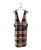 BLUE LABEL CRESTBRIDGEブルーレーベルクレストブリッジ）の古着「ジャンパースカート」｜レッド