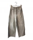 Somethingサムシング）の古着「LISAワイドデニムパンツ」｜グレー