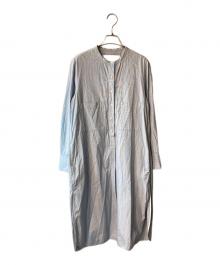 ticca（ティッカ）の古着「ストライプシャツワンピース」｜スカイブルー