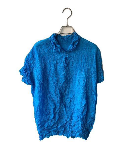 ISSEY MIYAKE（イッセイミヤケ）ISSEY MIYAKE (イッセイミヤケ) プリーツカットソー ブルー サイズ:Mの古着・服飾アイテム