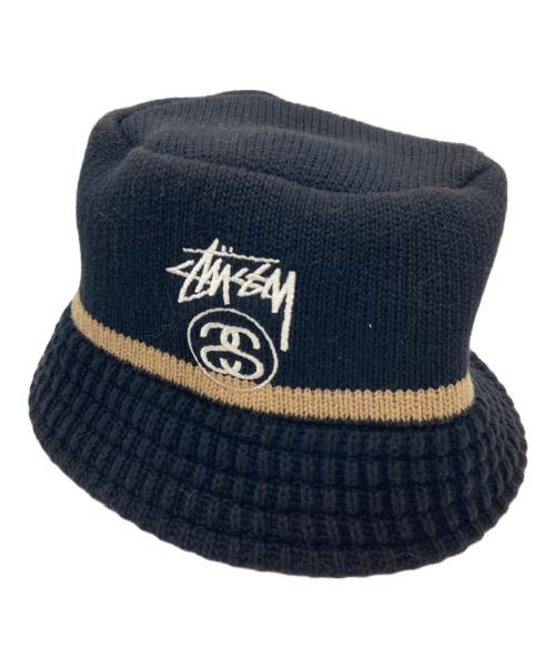 stussy（ステューシー）stussy (ステューシー) SS Link Knit Bucket Hat ブラックの古着・服飾アイテム
