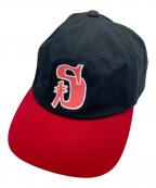 stussyステューシー）の古着「キャップ」｜ブラック×レッド