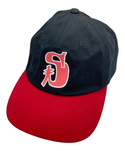 stussy（ステューシー）stussy (ステューシー) キャップ ブラック×レッドの古着・服飾アイテム
