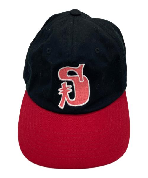 stussy（ステューシー）stussy (ステューシー) キャップ ブラック×レッドの古着・服飾アイテム