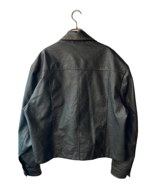 ZARA（ザラ）ZARA (ザラ) グラデーション フェイクレザー ジャケット ブラック サイズ:Sの古着・服飾アイテム