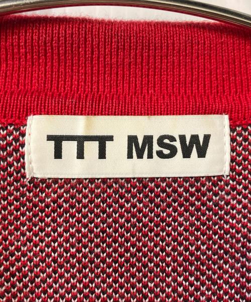 TTT MSW（ティー）TTT MSW (ティー) Panther Knit Cardigan レッド サイズ:Mの古着・服飾アイテム
