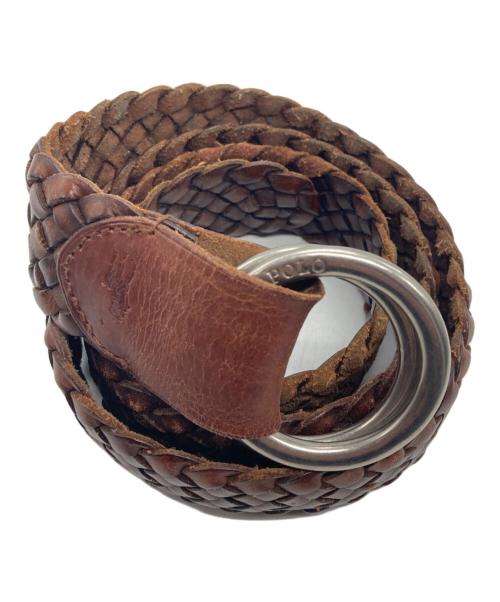 POLO RALPH LAUREN（ポロ・ラルフローレン）POLO RALPH LAUREN (ポロ・ラルフローレン) レザーメッシュベルト ブラウンの古着・服飾アイテム