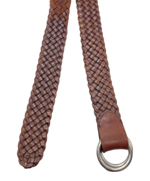 POLO RALPH LAUREN（ポロ・ラルフローレン）POLO RALPH LAUREN (ポロ・ラルフローレン) レザーメッシュベルト ブラウンの古着・服飾アイテム