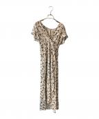 FRAY IDフレイ アイディー）の古着「カシュクールプリントワンピース」｜ブラック×アイボリー