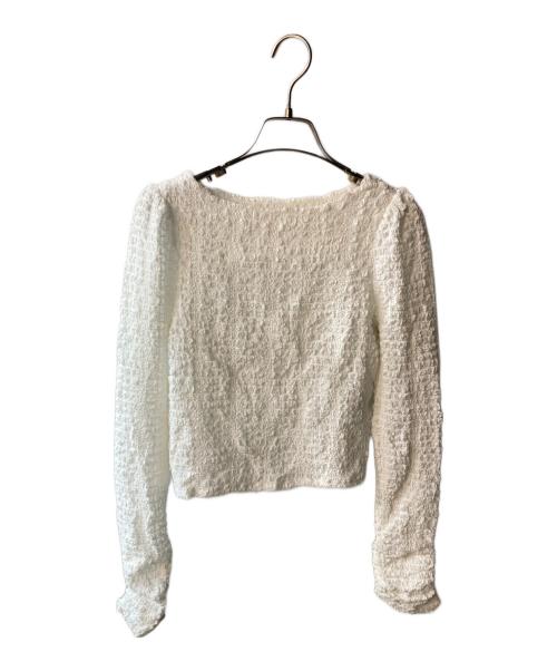 CELFORD（セルフォード）CELFORD (セルフォード) クロップドシャーリングブラウス ホワイト サイズ:freeの古着・服飾アイテム