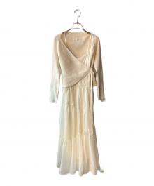 FRAY ID（フレイ アイディー）の古着「ニットドッキングカシュクールワンピース」｜アイボリー