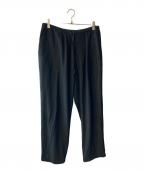 COMOLIコモリ）の古着「シルクネップ ドローストリングパンツ」｜ブラック