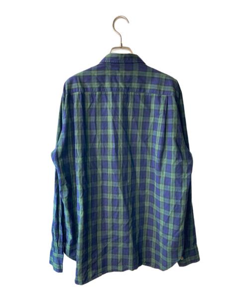 COMME des GARCONS HOMME PLUS（コムデギャルソンオムプリュス）COMME des GARCONS HOMME PLUS (コムデギャルソンオムプリュス) ブラックウォッチ柄フリルシャツ ネイビー×グリーン サイズ:Mの古着・服飾アイテム