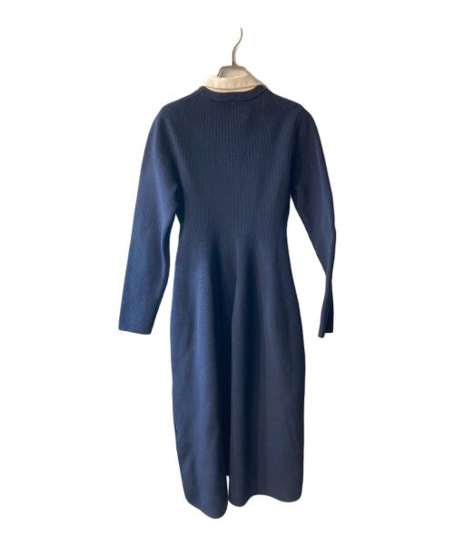 CELFORD（セルフォード）CELFORD (セルフォード) 襟付きニットワンピース ネイビー サイズ:38の古着・服飾アイテム