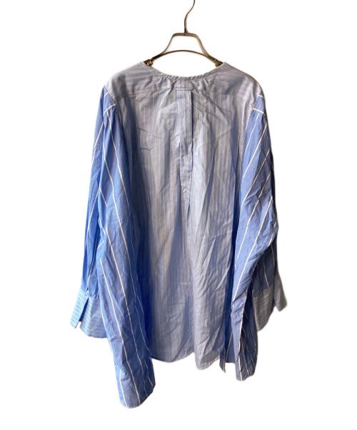 77circa（ナナナナサーカ）77circa (ナナナナサーカ) 再構築 Vネックワイドシャツチュニック ブルー サイズ:freeの古着・服飾アイテム