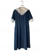 MAKE BETTER THINGS×green label relaxingメイクベターシングス×グリーンレーベルリラクシング）の古着「コラボ マルエリ レースツキ ワンピース」｜ネイビー