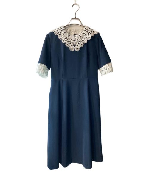 MAKE BETTER THINGS（メイクベターシングス）MAKE BETTER THINGS (メイクベターシングス) green label relaxing (グリーンレーベルリラクシング) コラボ マルエリ レースツキ ワンピース ネイビー サイズ:freeの古着・服飾アイテム