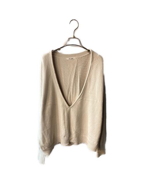 Whim Gazette（ウィムガゼット）Whim Gazette (ウィムガゼット) Vネックニットプルオーバー ホワイト サイズ:freeの古着・服飾アイテム