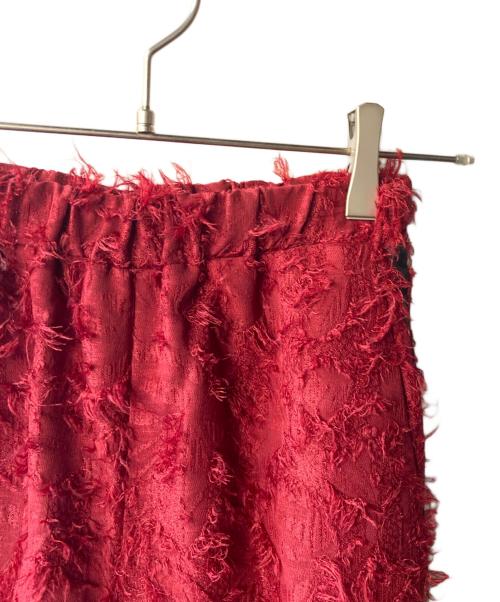 VIOLETTA（ヴィオレッタ）VIOLETTA (ヴィオレッタ) サイドラインフリンジワイドパンツ レッド サイズ:Sの古着・服飾アイテム