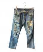 Hysteric Glamourヒステリックグラマー）の古着「リペア加工デニムパンツ」｜インディゴ