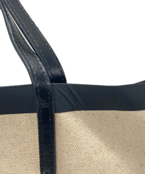 YAHKI（ヤーキ）YAHKI (ヤーキ) キャンバスハンドバッグ ベージュ×ブラックの古着・服飾アイテム