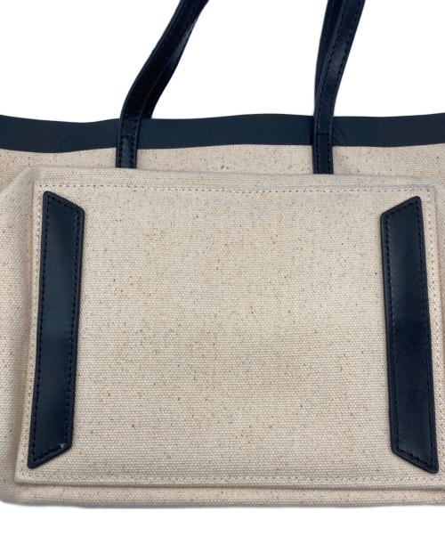 YAHKI（ヤーキ）YAHKI (ヤーキ) キャンバスハンドバッグ ベージュ×ブラックの古着・服飾アイテム