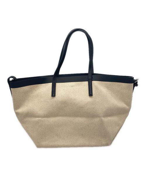 YAHKI（ヤーキ）YAHKI (ヤーキ) キャンバスハンドバッグ ベージュ×ブラックの古着・服飾アイテム
