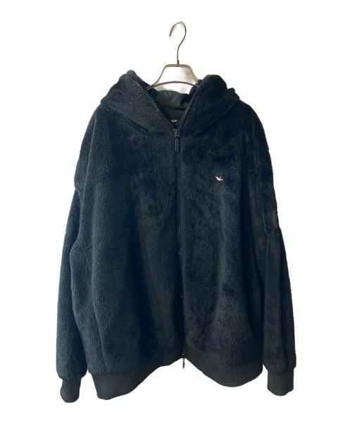 1PIU1UGUALE3 RELAX（ウノピゥウノウグァーレトレ リラックス）1piu1uguale3 relax (ウノピゥウノウグァーレトレ リラックス) フェイクファージップアップジャケット ブラック サイズ:XLの古着・服飾アイテム