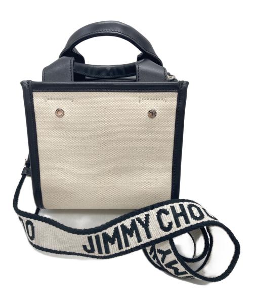JIMMY CHOO（ジミーチュウ）JIMMY CHOO (ジミーチュウ) SHOPPER TOTE/S ホワイト×ブラックの古着・服飾アイテム