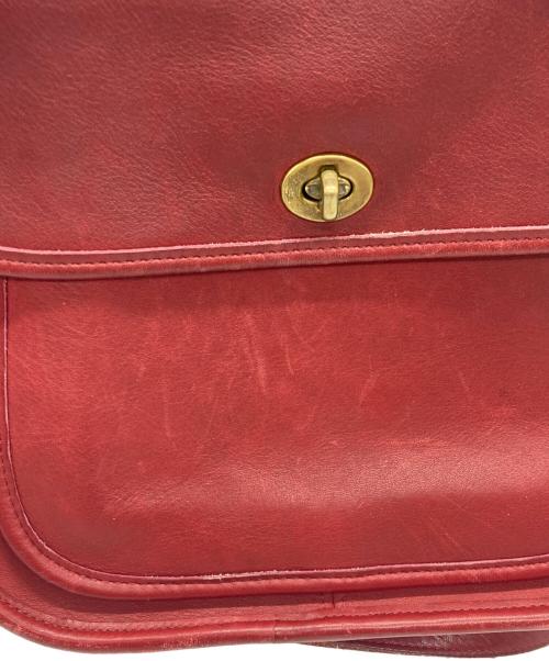 COACH（コーチ）COACH (コーチ) レザーショルダーバッグ レッドの古着・服飾アイテム