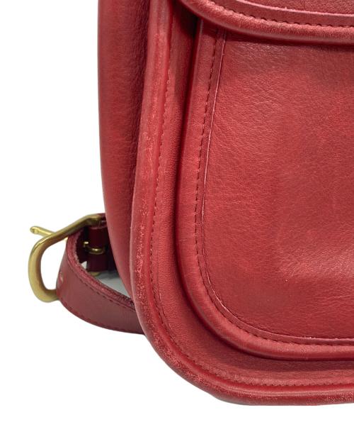 COACH（コーチ）COACH (コーチ) レザーショルダーバッグ レッドの古着・服飾アイテム