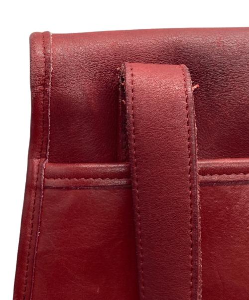 COACH（コーチ）COACH (コーチ) レザーショルダーバッグ レッドの古着・服飾アイテム