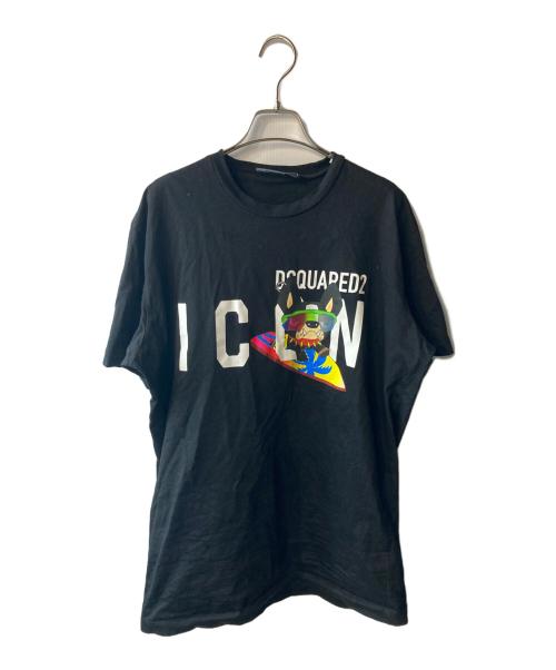 DSQUARED2（ディースクエアード）DSQUARED2 (ディースクエアード) Ciro Dog Tee ブラック サイズ:Lの古着・服飾アイテム