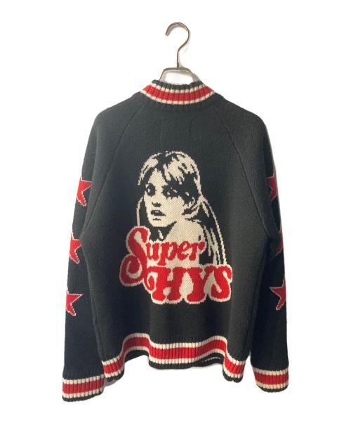 Hysteric Glamour（ヒステリックグラマー）Hysteric Glamour (ヒステリックグラマー) SUPER HYSジャカード オーバーサイズジャンパー ブラック サイズ:FREEの古着・服飾アイテム