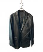 BURBERRY BLACK LABELバーバリーブラックレーベル）の古着「レザーテーラードジャケット」｜ブラック