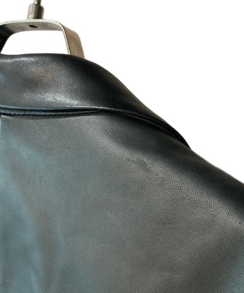BURBERRY BLACK LABEL（バーバリーブラックレーベル）BURBERRY BLACK LABEL (バーバリーブラックレーベル) レザーテーラードジャケット ブラック サイズ:Mの古着・服飾アイテム