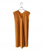 PLEATS PLEASEプリーツプリーズ）の古着「ノースリーブワンピース」｜オレンジ