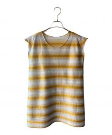 PLEATS PLEASE（プリーツプリーズ）の古着「プリーツカットソー」｜ブルー×オレンジ