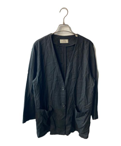 JOURNAL STANDARD（ジャーナルスタンダード）JOURNAL STANDARD (ジャーナルスタンダード) リネンミックスノーカラージャケット ブラック サイズ:freeの古着・服飾アイテム