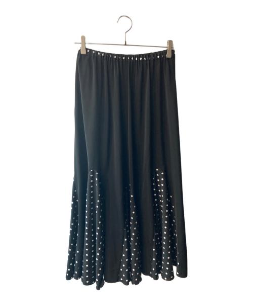 BEARDSLEY（ビアズリー）BEARDSLEY (ビアズリー) ドットフレアヘムスカート ブラック サイズ:freeの古着・服飾アイテム