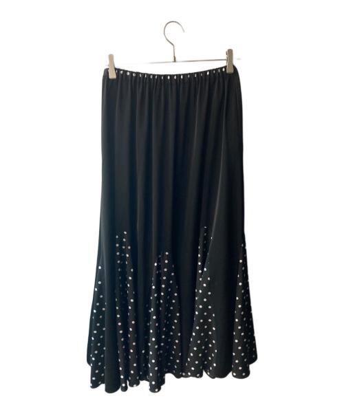 BEARDSLEY（ビアズリー）BEARDSLEY (ビアズリー) ドットフレアヘムスカート ブラック サイズ:freeの古着・服飾アイテム