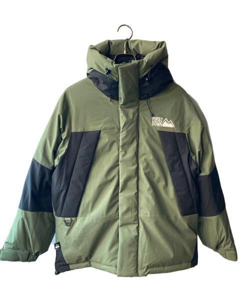 FIRST DOWN（ファーストダウン）FIRST DOWN (ファーストダウン) パネルショートダウンジャケット カーキ サイズ:Sの古着・服飾アイテム