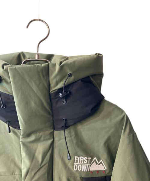 FIRST DOWN（ファーストダウン）FIRST DOWN (ファーストダウン) パネルショートダウンジャケット カーキ サイズ:Sの古着・服飾アイテム