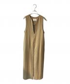 CAPRICIEUX LE'MAGEカプリシューレマージュ）の古着「スリットネックワンピース」｜ブラウン