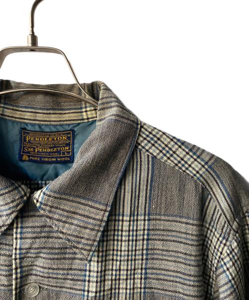 PENDLETON（ペンドルトン）PENDLETON (ペンドルトン) 60s チェックシャツ グレー×ブルー サイズ:Lの古着・服飾アイテム