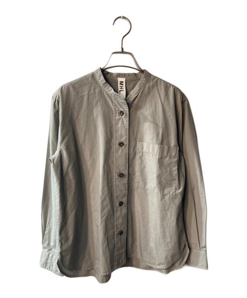 MHL（エムエイチエル）MHL (エムエイチエル) バンドカラーシャツ グレー サイズ:1の古着・服飾アイテム